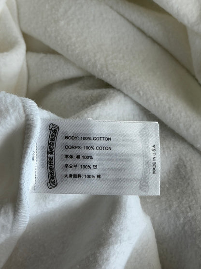 Chrome Hearts White & Silver Foil Script Logo Hoodie