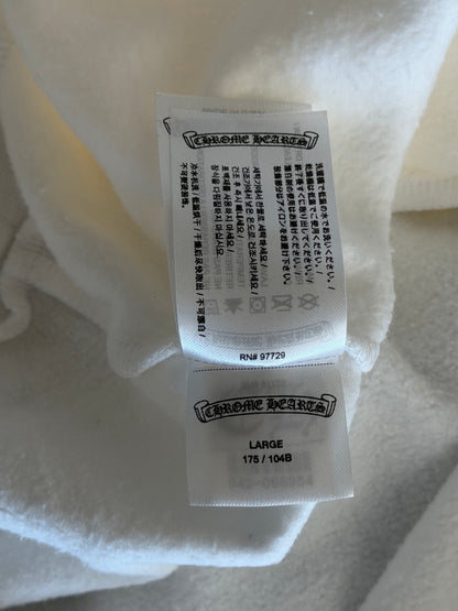 Chrome Hearts White & Silver Foil Script Logo Hoodie