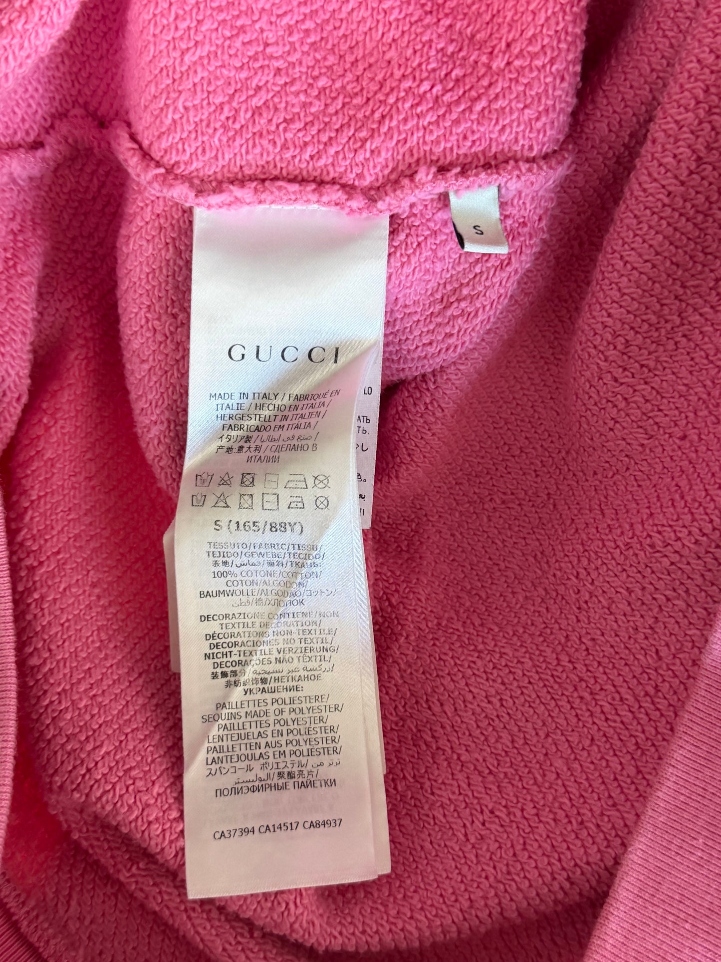 Gucci Pink Apple Sequin Logo Hoodie