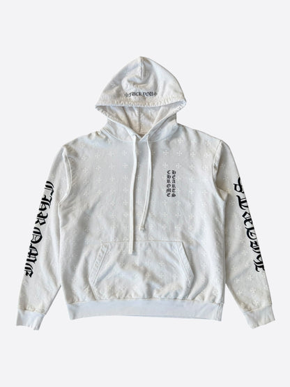 Chrome Hearts White & Black Cross Jacquard Horseshoe Logo Hoodie