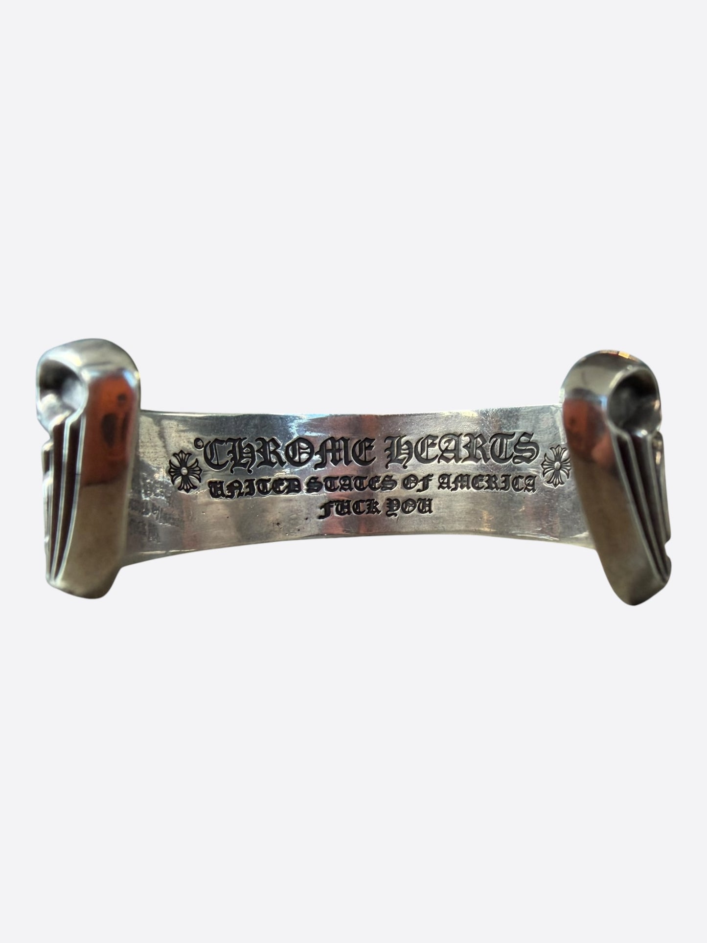 Chrome Hearts Silver Scroll Cuff Bracelet
