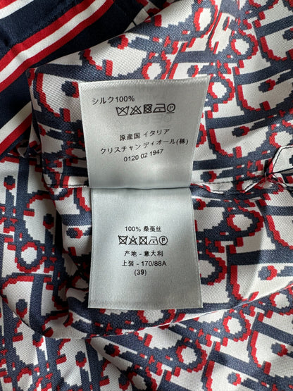 Dior Blue & Red Pixel Oblique Button Up Shirt