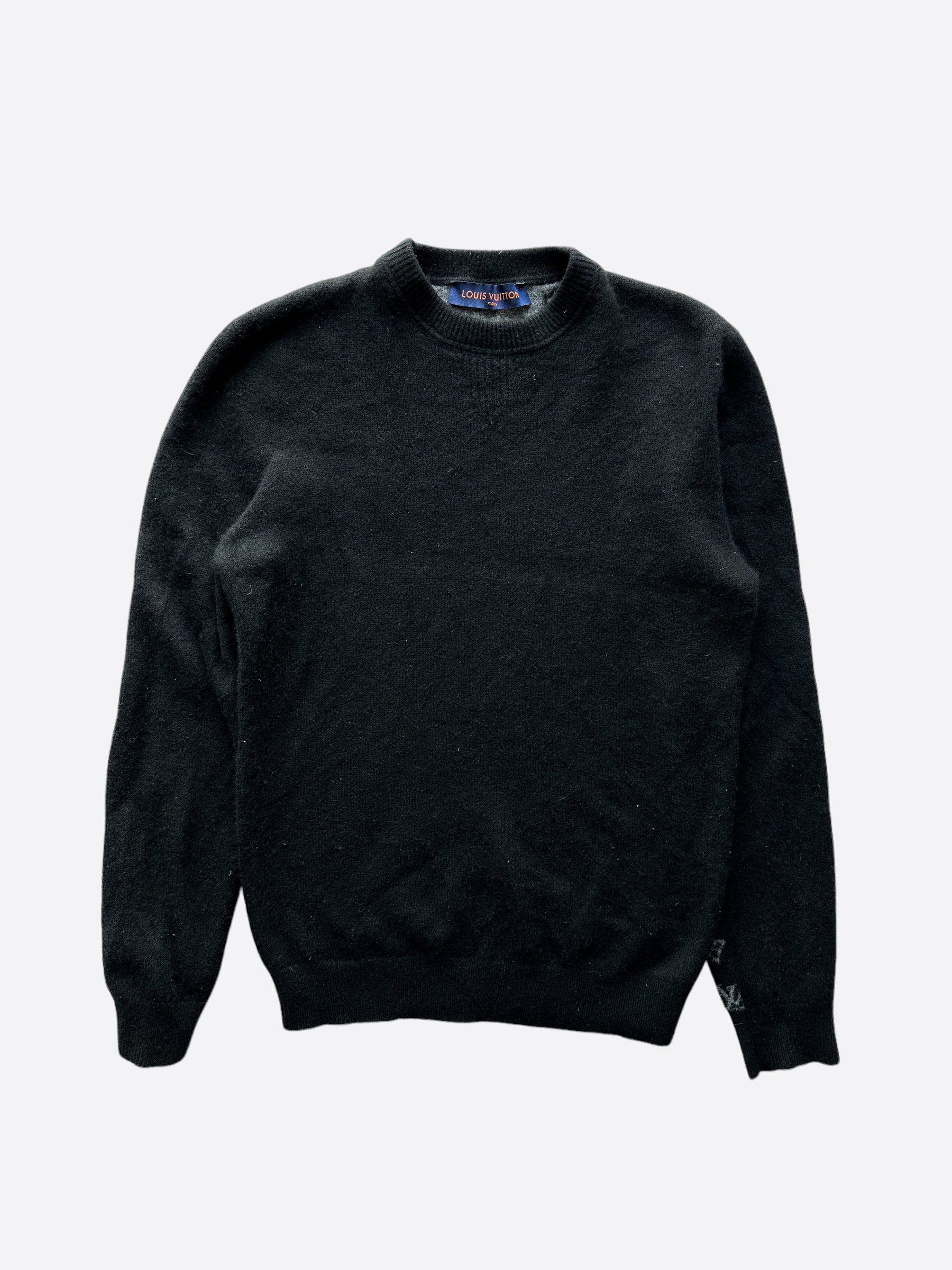 Half Monogram Black Cashmere Pullover Sweater – THE-ECHELON