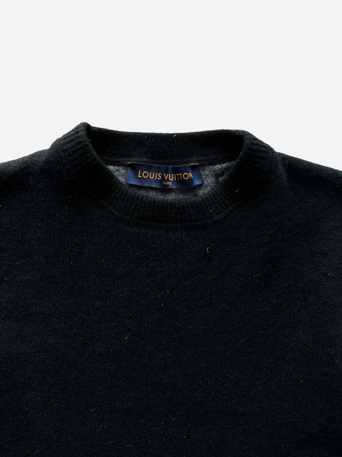Shop Louis Vuitton Crew Neck Monogram Wool Cashmere Long Sleeves