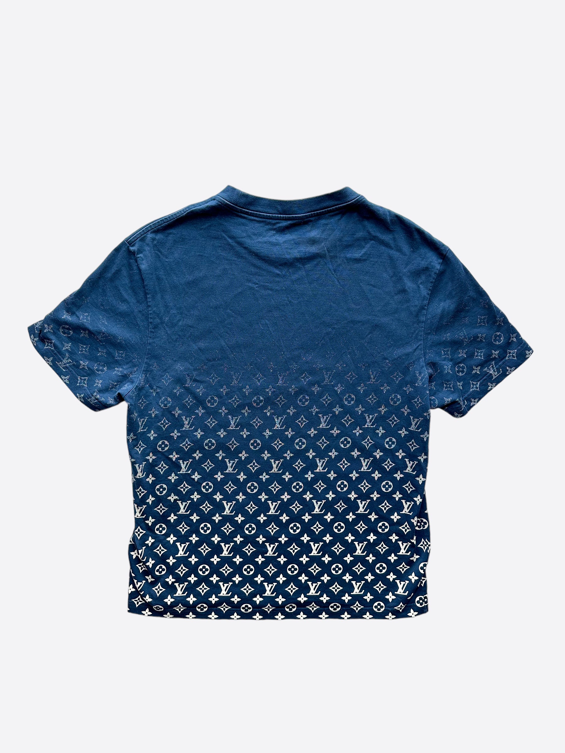 Louis Vuitton Blue Graphic Printed Cotton Crewneck T-Shirt M Louis