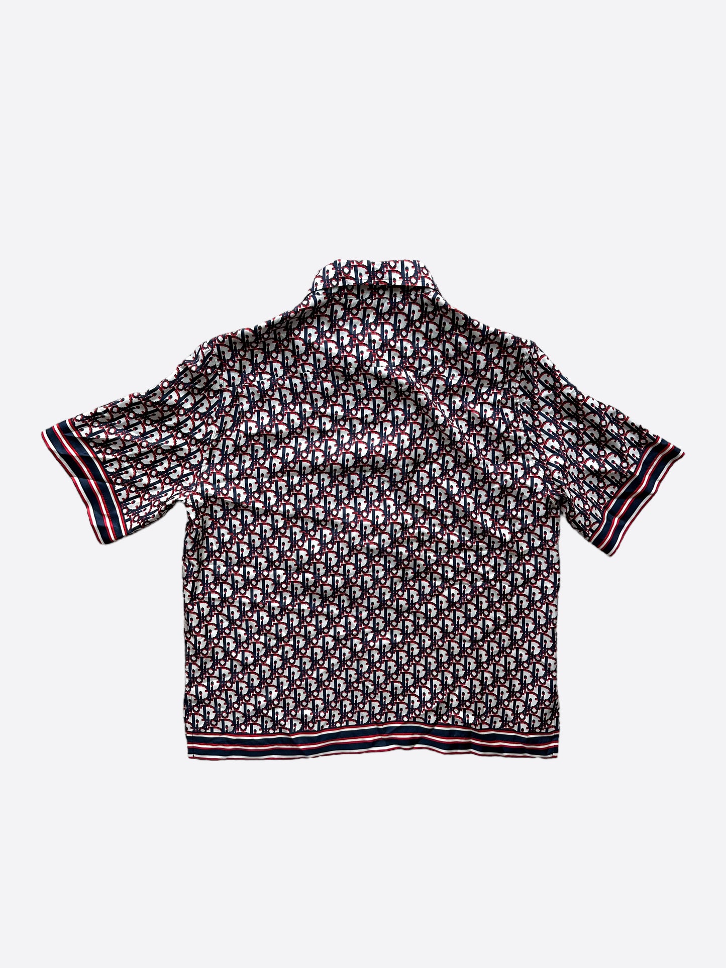 Dior Blue & Red Pixel Oblique Button Up Shirt