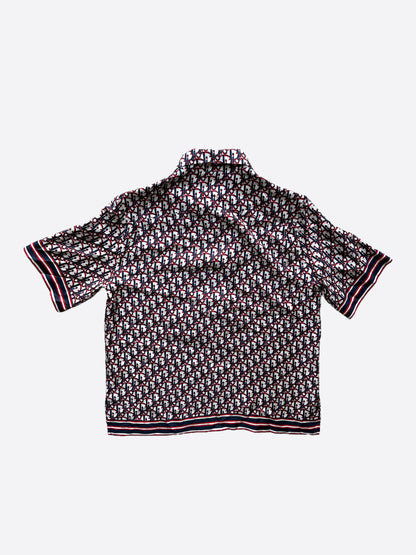 Dior Blue & Red Pixel Oblique Button Up Shirt