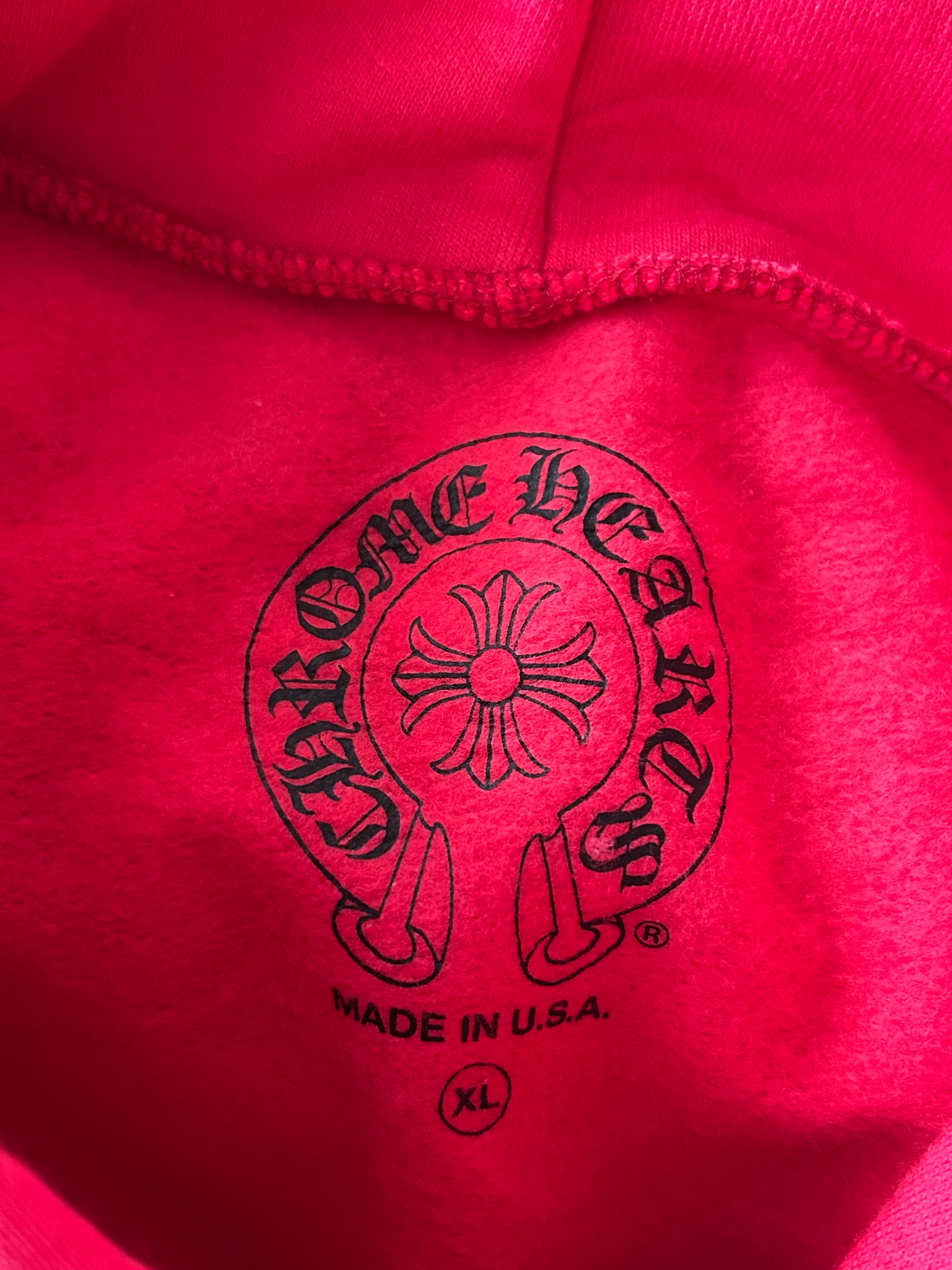 CHROME HEARTS スクロール パーカー レッド SCROLL HOODIE RED Online Exclusive Scroll Hoodie 