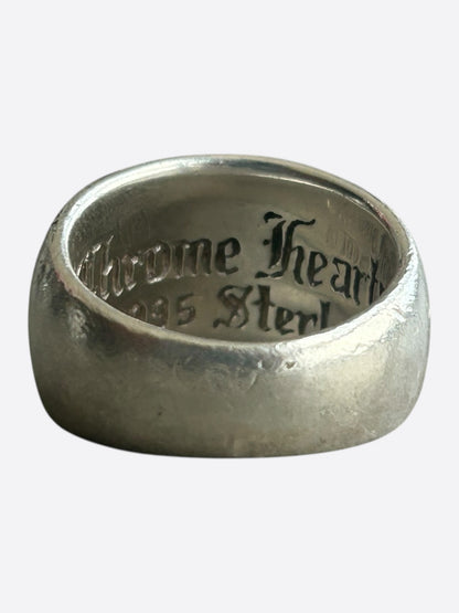 Chrome Hearts Silver & Black Diamond Heart Ring