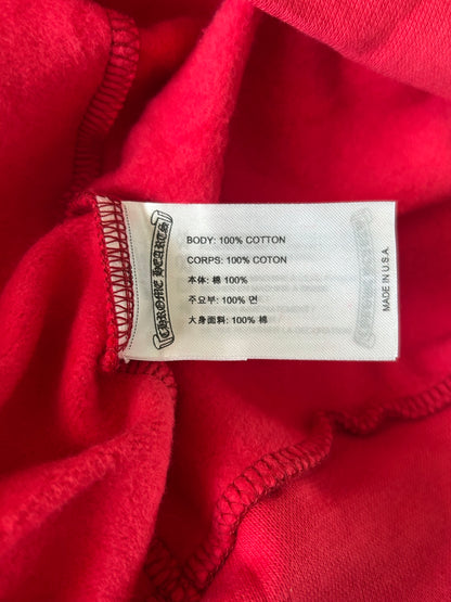 Chrome Hearts Red & White Scroll Logo Hoodie