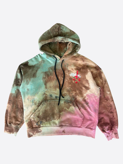 Chrome Hearts Off-White CVTVLIST Multicolor Tie-Dye Bleached Hoodie