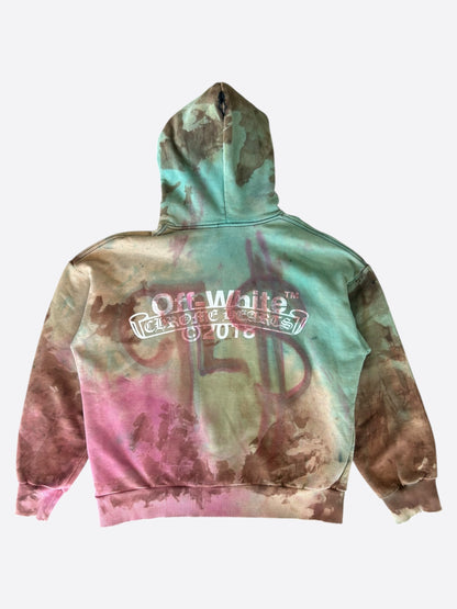 Chrome Hearts Off-White CVTVLIST Multicolor Tie-Dye Bleached Hoodie