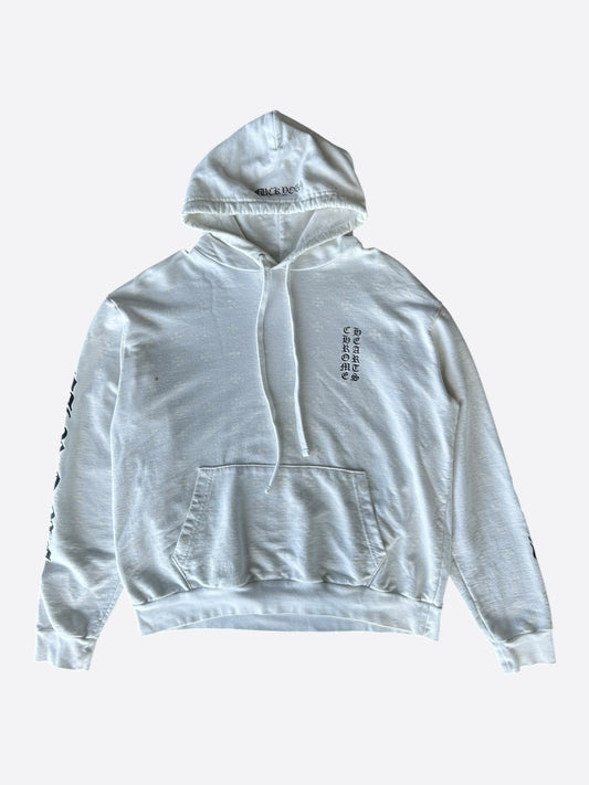 Chrome Hearts White & Black Cross Jacquard Horseshoe Logo Hoodie