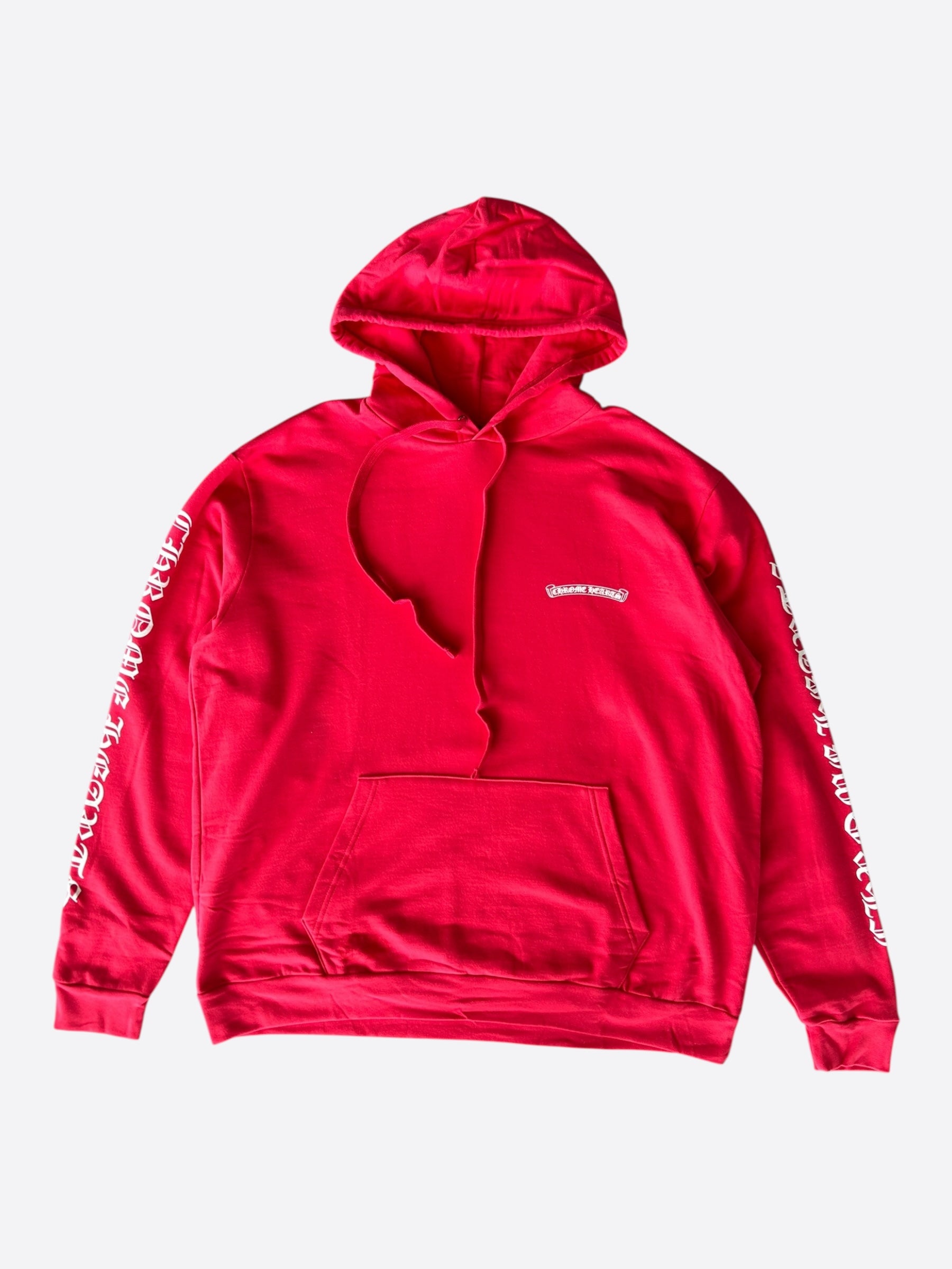 Chrome Hearts Red & White Scroll Logo Hoodie – Savonches