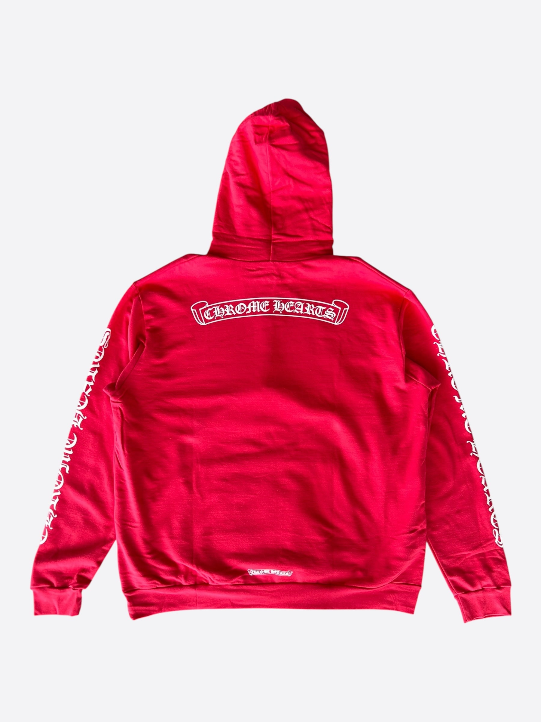 【Chrome Hearts】Red Logo Hoodie★フーディ★Pink Chrome Hearts Red Logo Hoodie Pink Men's - US