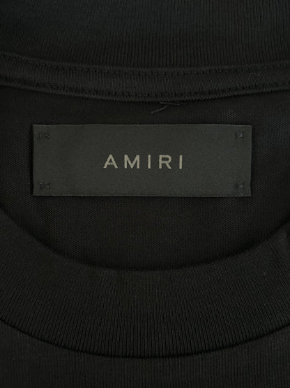 Amiri Black & White Staggered Logo T-Shirt