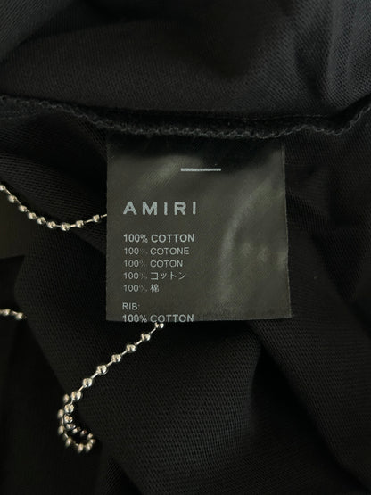 Amiri Black & White Staggered Logo T-Shirt