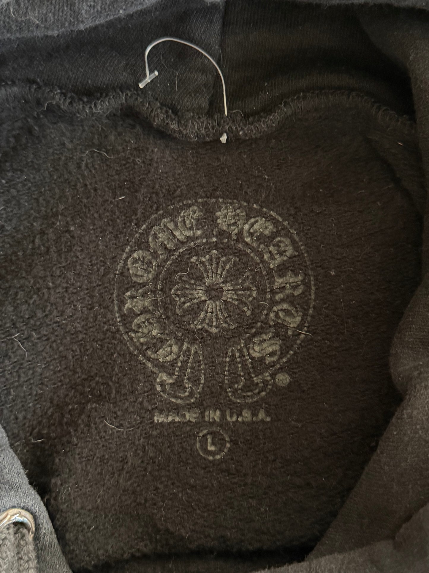Chrome Hearts Black & White Script Logo Hoodie