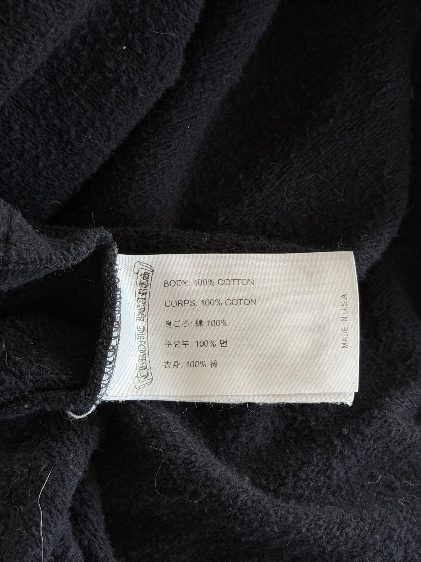 Chrome Hearts Black & White Script Logo Hoodie