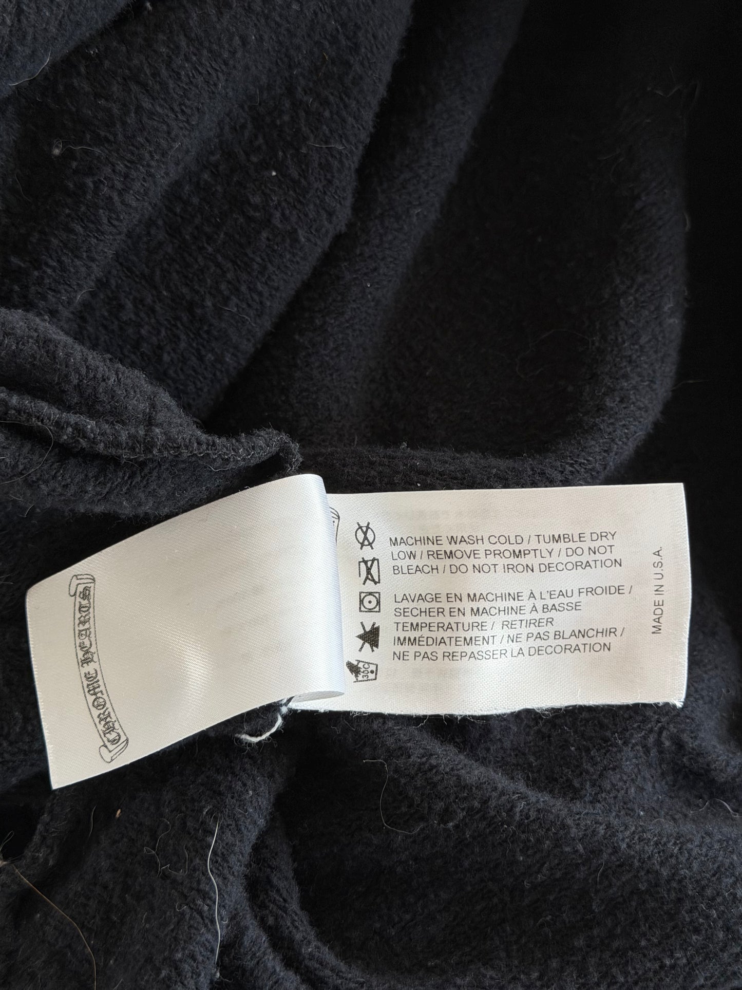 Chrome Hearts Black & White Script Logo Hoodie