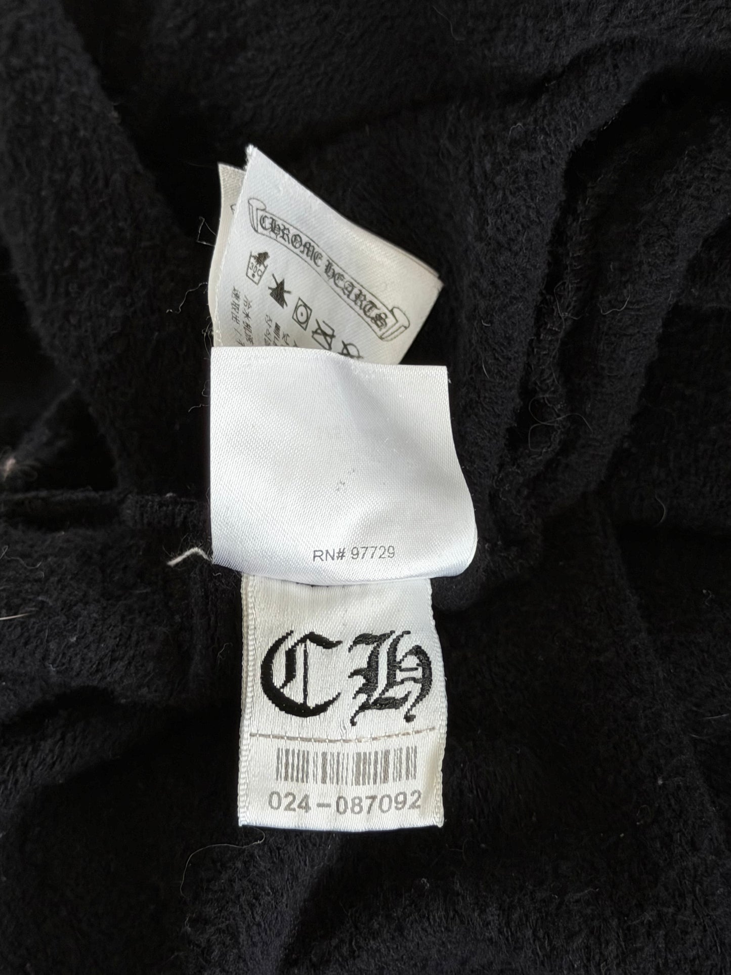 Chrome Hearts Black & White Script Logo Hoodie