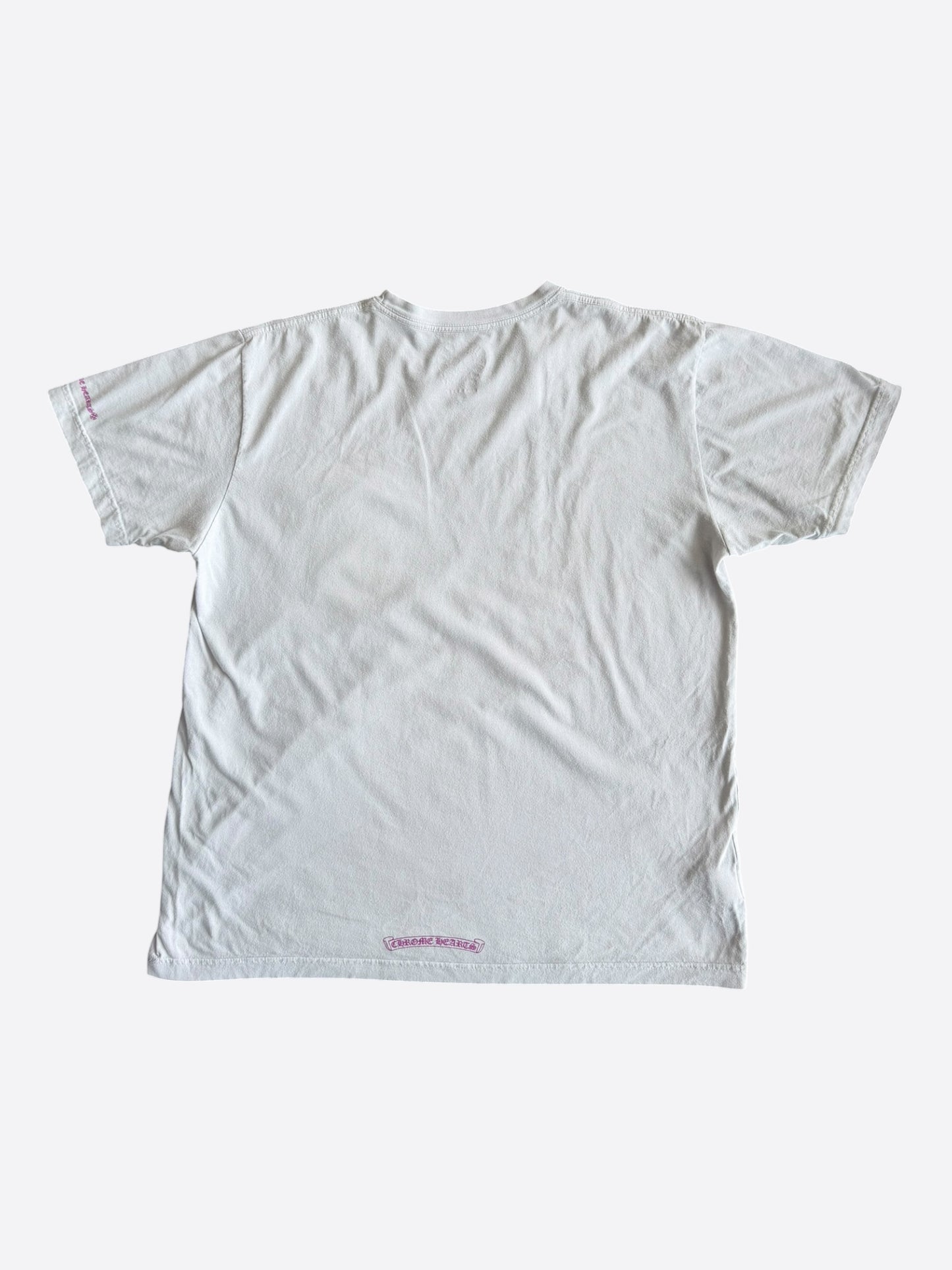 Chrome Hearts White & Purple Neck Logo T-Shirt