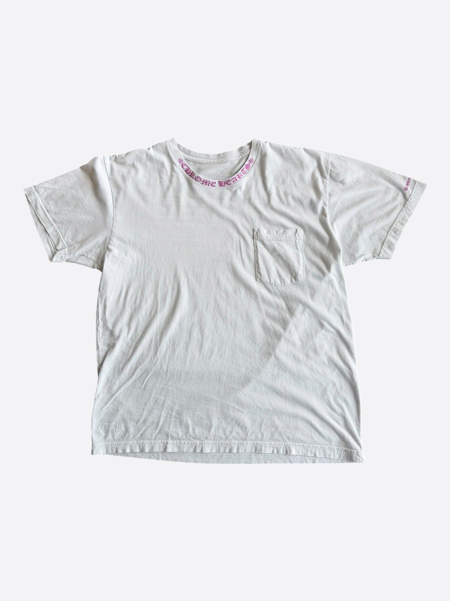 Chrome Hearts White & Purple Neck Logo T-Shirt