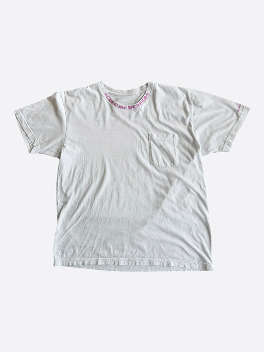 Chrome Hearts White & Purple Neck Logo T-Shirt