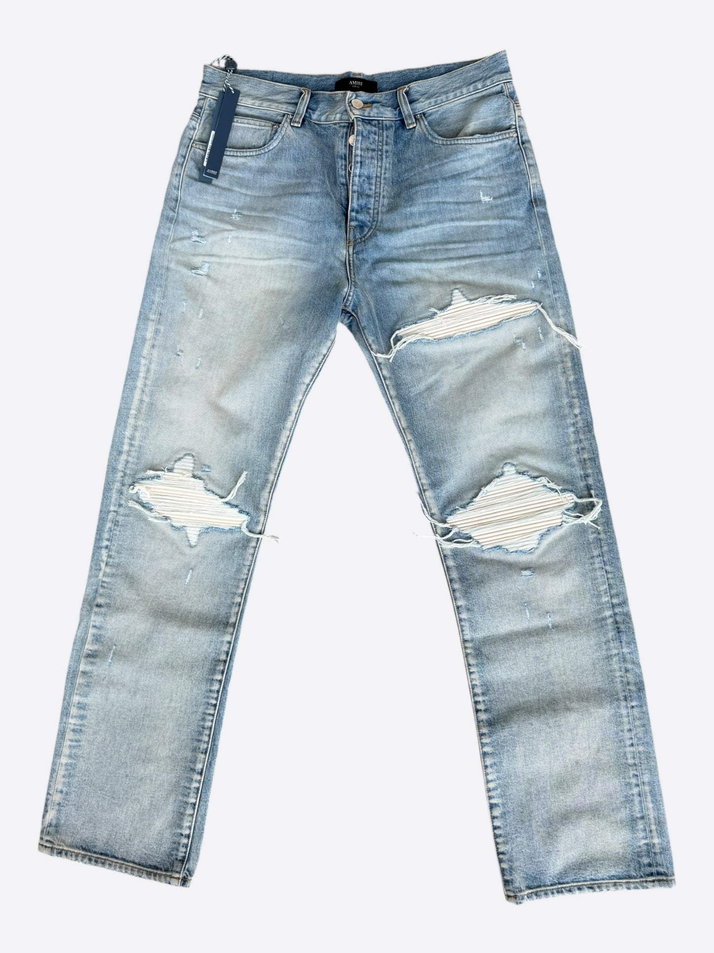 Amiri Light Indigo & White Patch MX1 Jeans