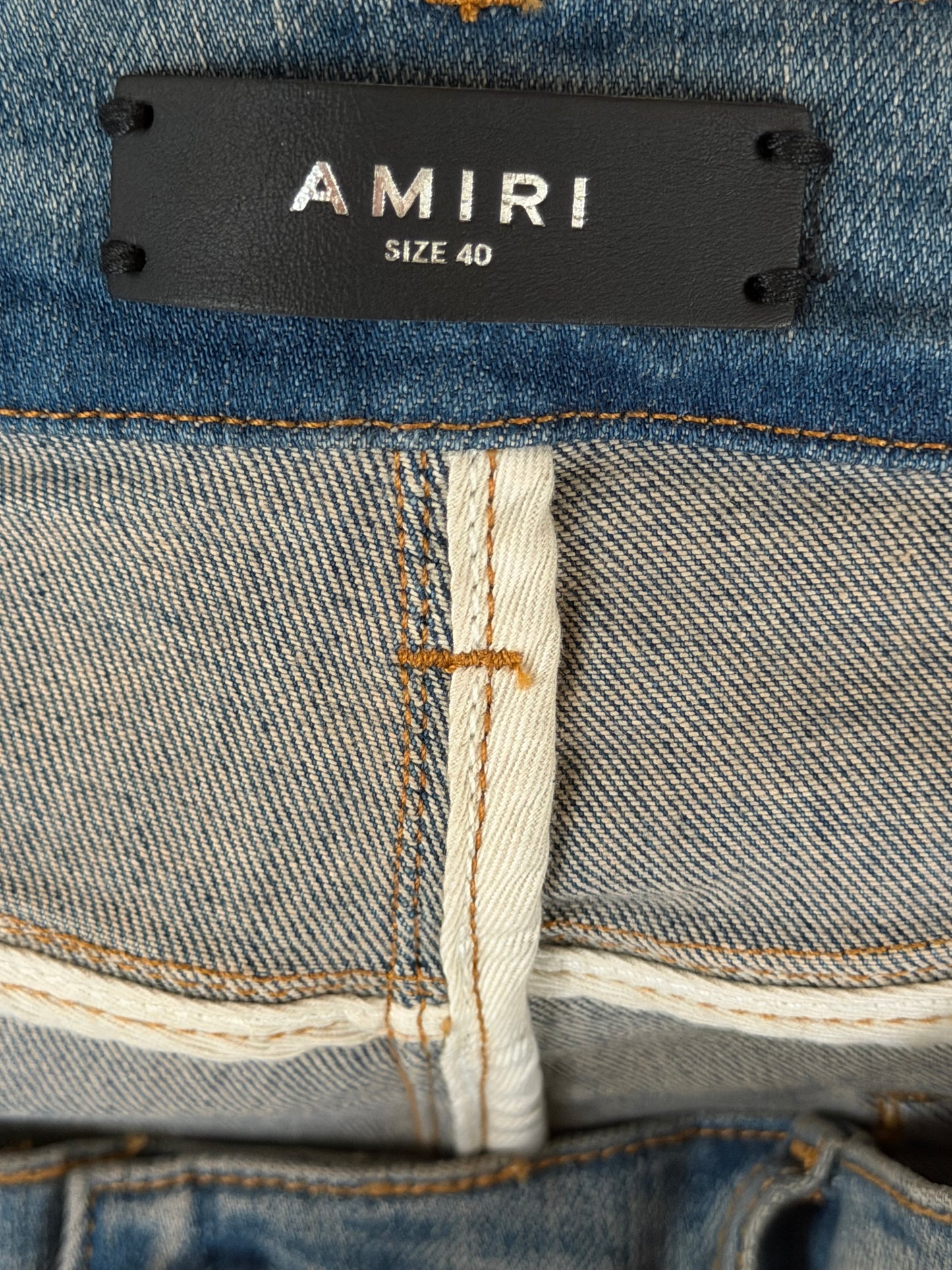 Amiri Clay Indigo & Black Patch MX1 Jeans
