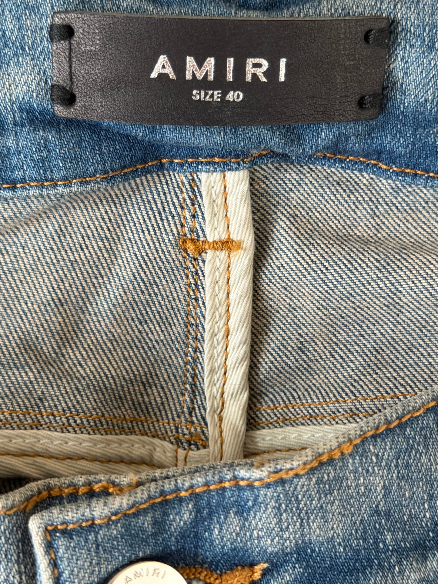 Amiri Clay Indigo & Black Patch MX1 Jeans