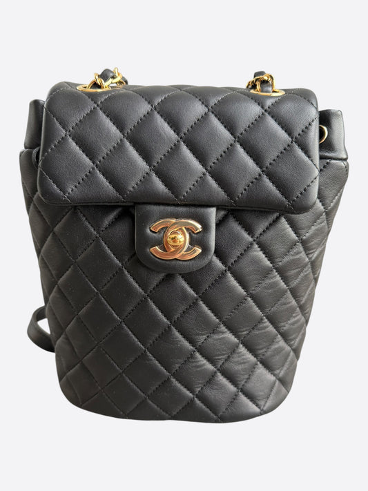 Chanel Black Lambskin Quilted Mini Urban Spirit Backpack – Savonches