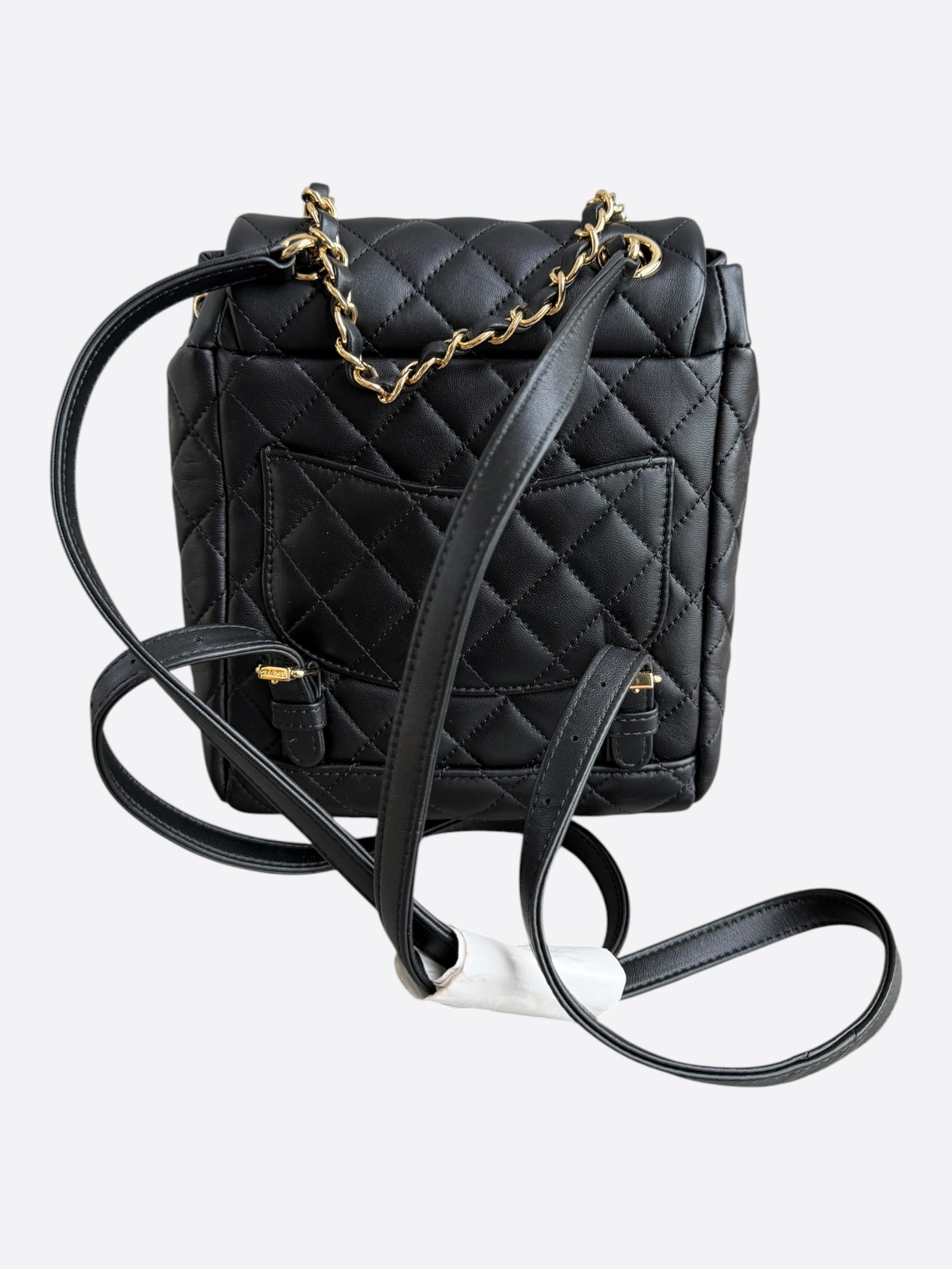 Chanel Black Lambskin Quilted Mini Urban Spirit Backpack – Savonches