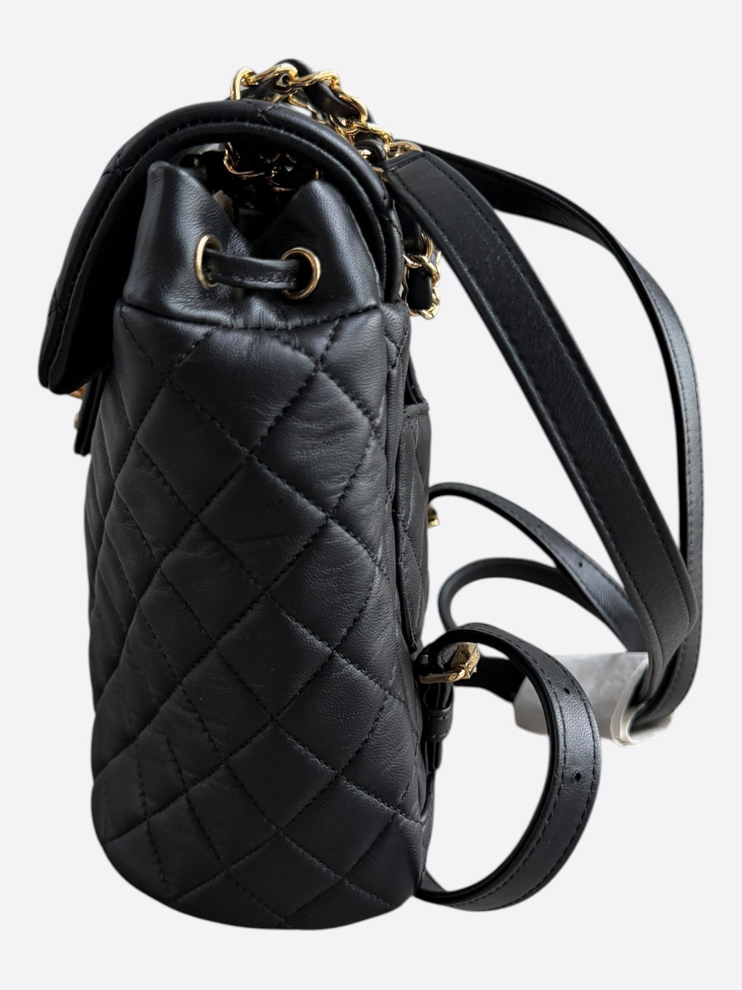 Chanel Black Lambskin Quilted Mini Urban Spirit Backpack