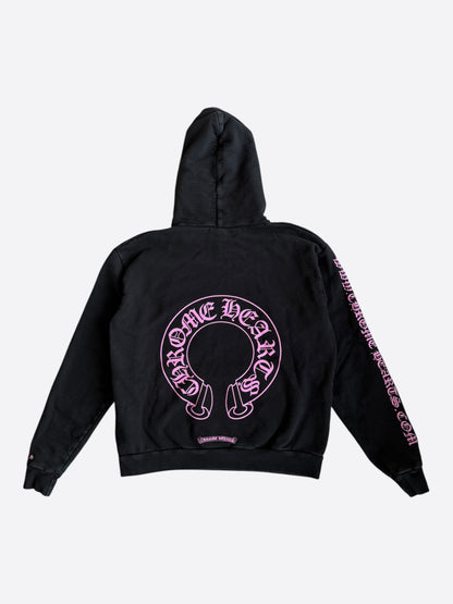 Chrome Hearts Black & Pink Online Exclusive Horseshoe Logo Hoodie