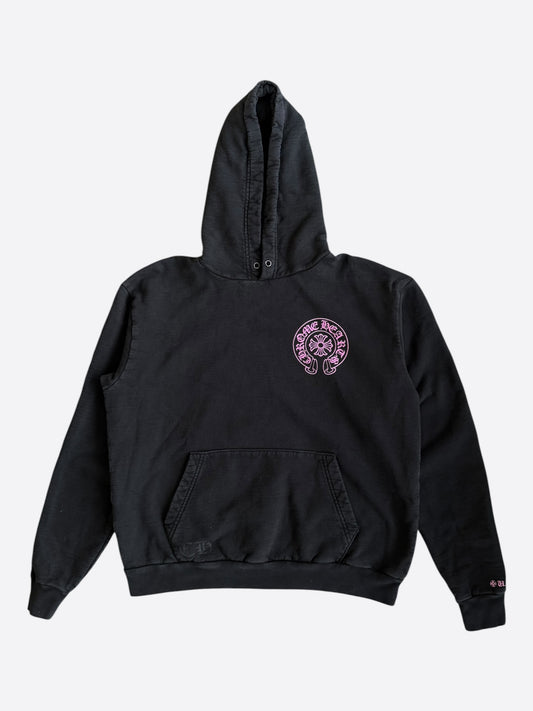 Chrome Hearts Black & Pink Online Exclusive Horseshoe Logo Hoodie