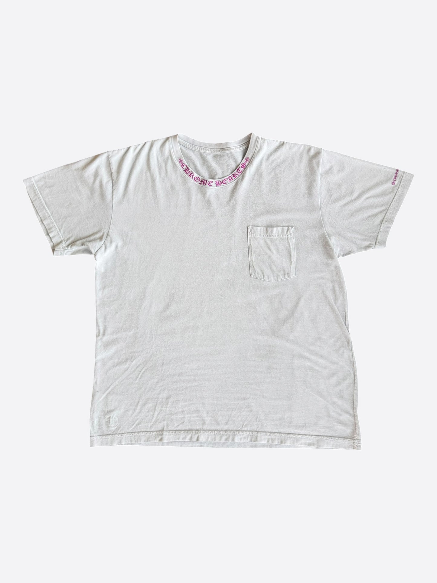 Chrome Hearts White & Purple Neck Logo T-Shirt