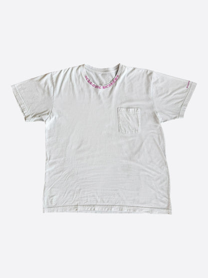 Chrome Hearts White & Purple Neck Logo T-Shirt