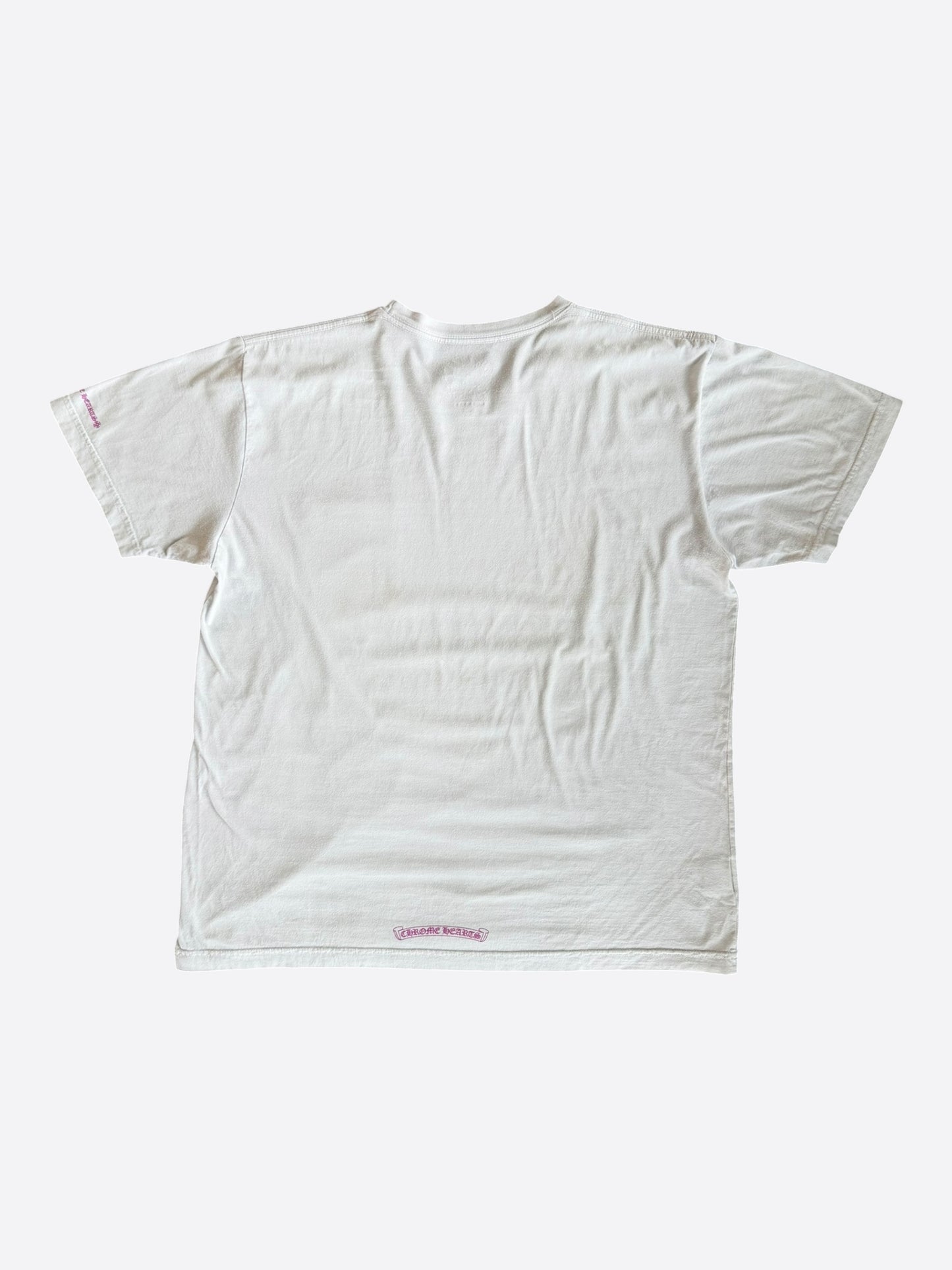Chrome Hearts White & Purple Neck Logo T-Shirt