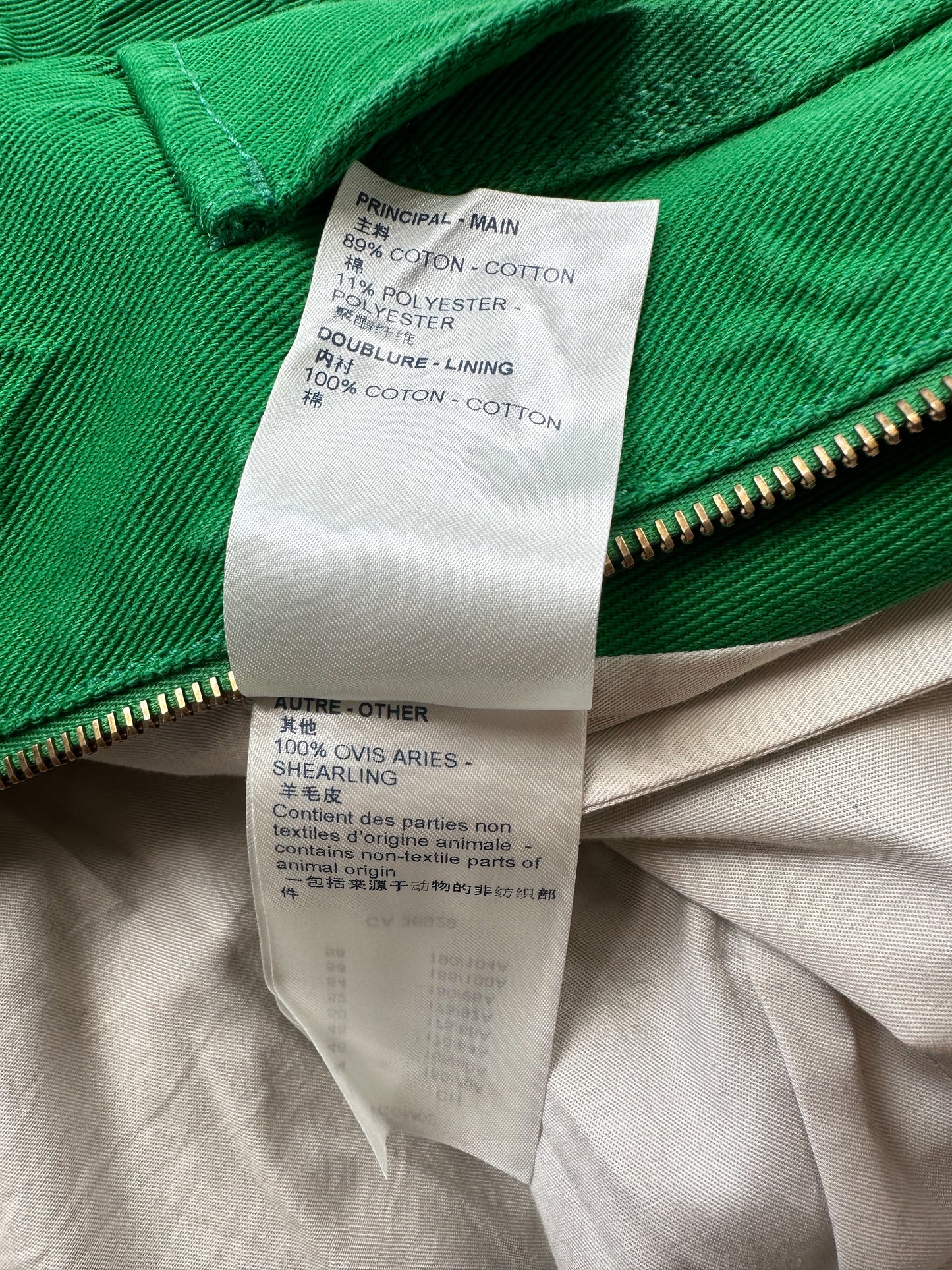 Louis Vuitton Green Monogram Shearling Workwear Jacket