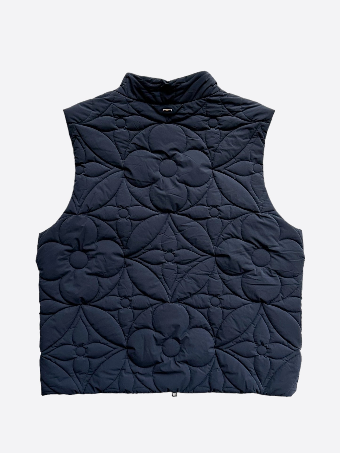 Louis Vuitton Navy Flower Monogram Puffer Vest