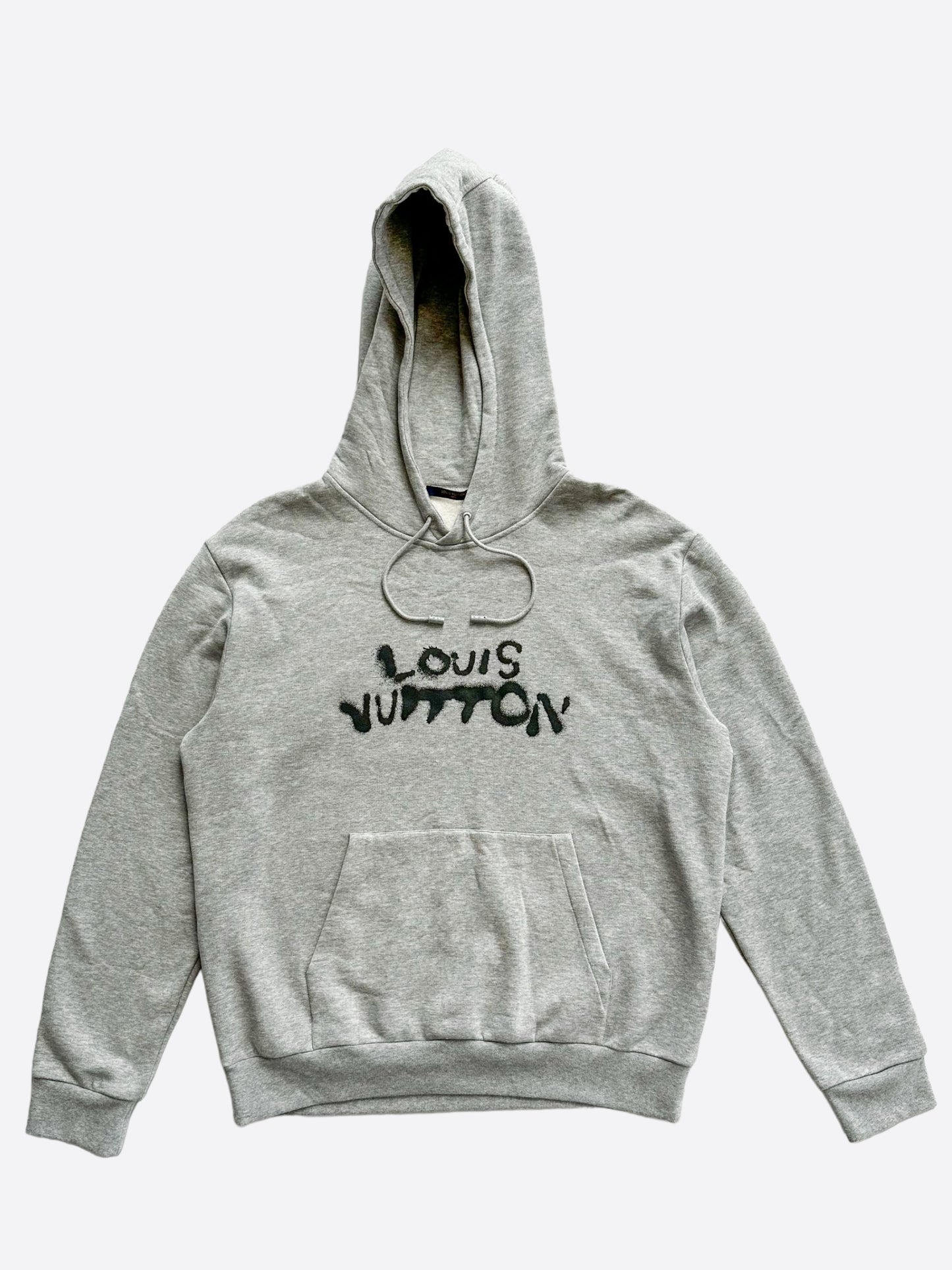 Louis Vuitton Grey Graffiti Logo Graphic Hoodie