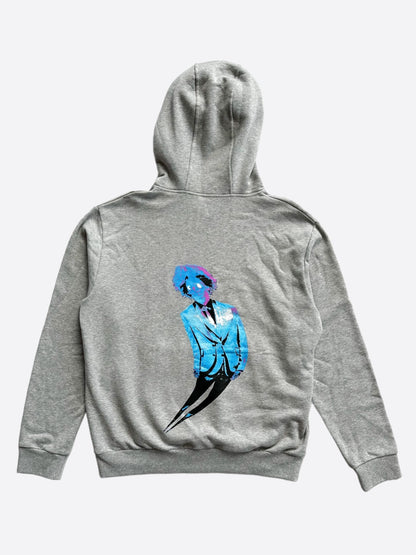 Louis Vuitton Grey Graffiti Logo Graphic Hoodie