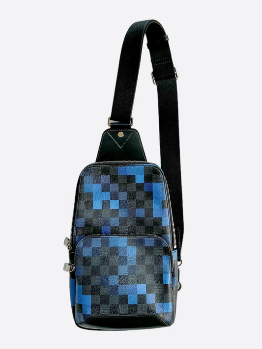 Louis Vuitton Blue Pixel Damier Avenue Sling