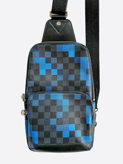 Louis Vuitton Blue Pixel Damier Avenue Sling