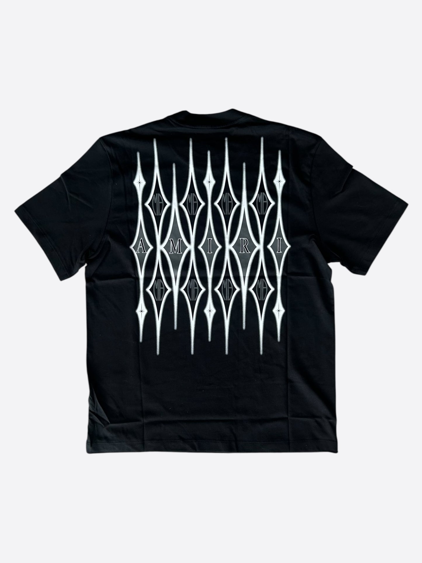 Amiri Black Argyle Logo T-Shirt