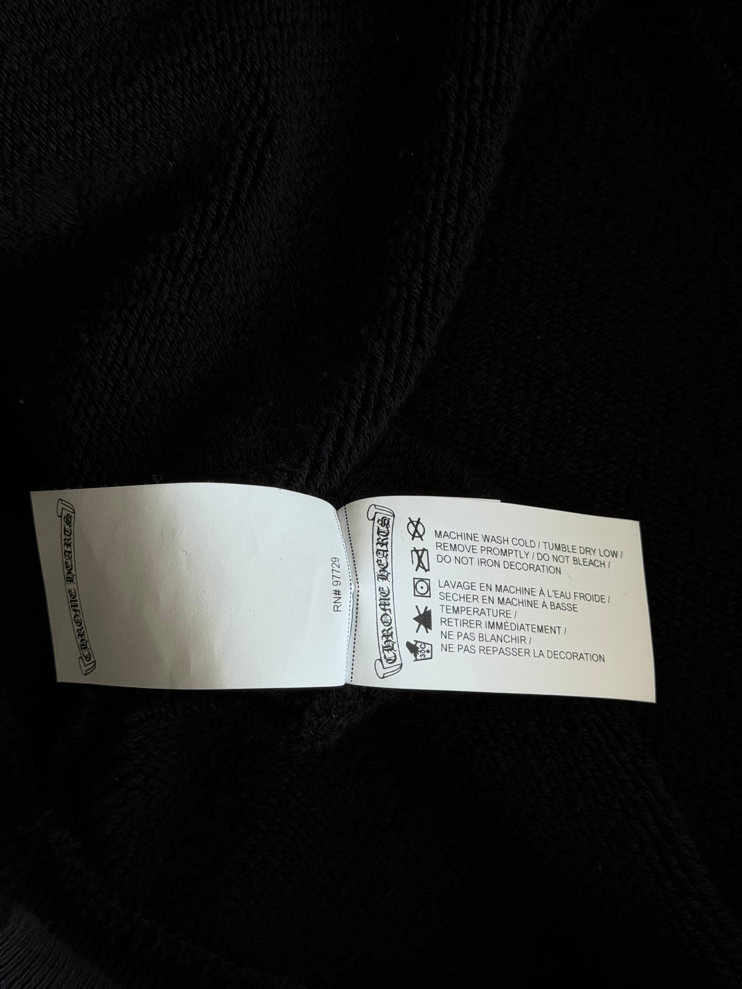 Chrome Hearts Black Triple Cross CH Logo Embroidered Hoodie
