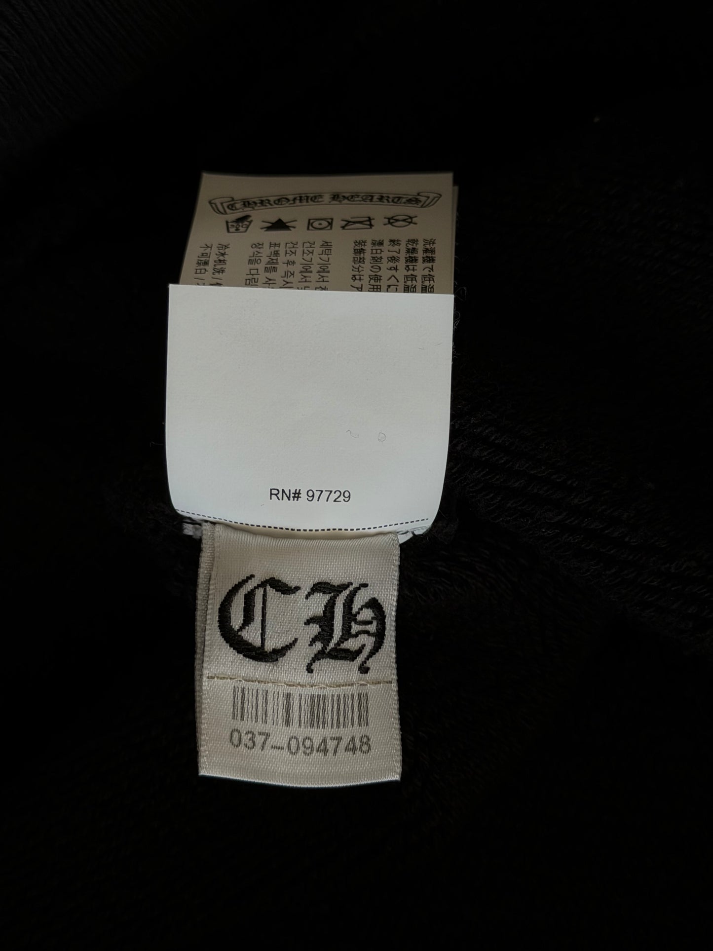 Chrome Hearts Black Triple Cross CH Logo Embroidered Hoodie