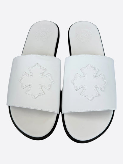Chrome Hearts White Cross Patch Slides
