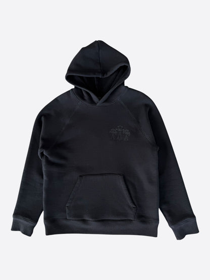 Chrome Hearts Black Triple Cross CH Logo Embroidered Hoodie